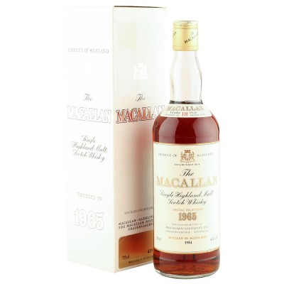 Macallan 1965 18 Year Old, Vintage UK 1984 Bottling with Box