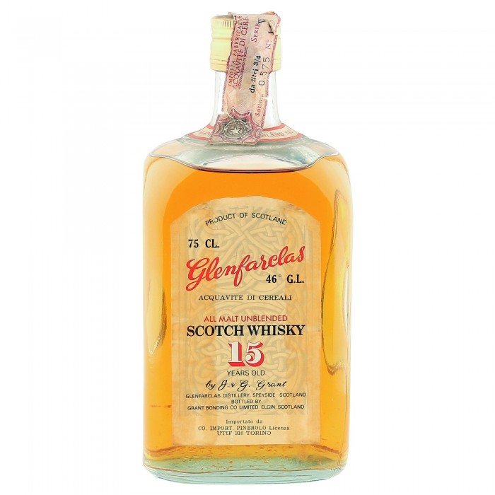 Glenfarclas 15 Year Old, Grant Bonding Co. Seventies Pinerolo Import