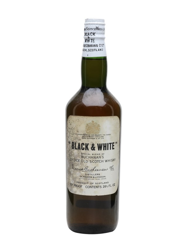 Black & White Bottled 1960s Spring Cap 70 proof