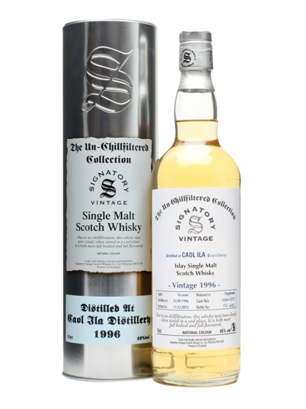 Caol Ila 1996 16 Year Old Cask #12563+72 Signatory Un-Chillfiltered Collection