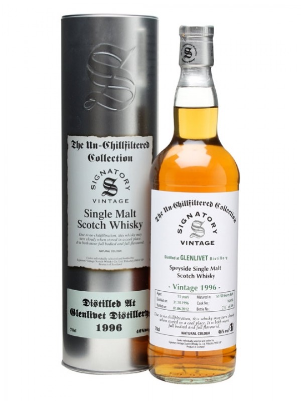 Glenlivet 1996 15 Year Old Sherry Butt #163416 Signatory Un-Chillfiltered Collection