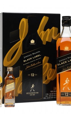 Johnnie Walker Black Label / Gold Label and Double Black Miniatures Gift Set